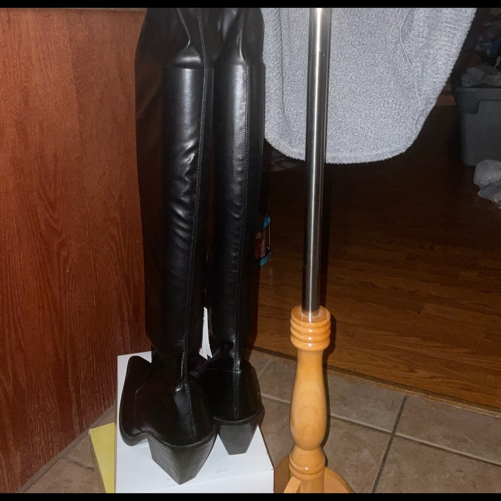 SOLD-DO NOT PURCHASE!!! Zara Black Heel Over The Knee Cowboy Boots Sz 11/42, NWT - Picture 6 of 16